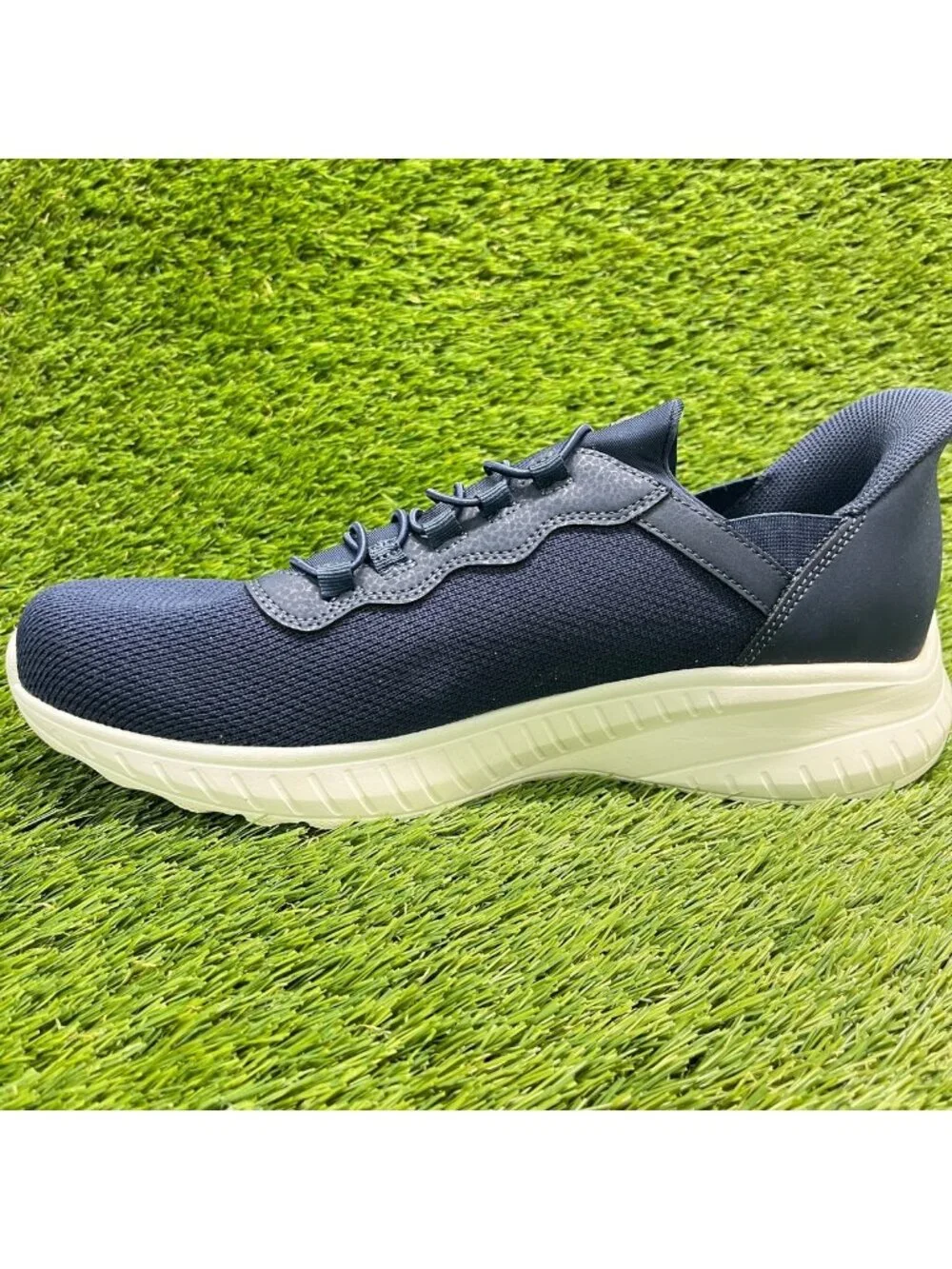 Skechers Bobs Squad Chaos Mens Size 11 Blue Walking Slip-On Shoes Sneakers